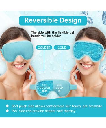 Reusable Gel Eye Mask for Puffy Eyes & Stress Relief - Hot Cold Beads - Blue - Buy Online on GoSupps.com