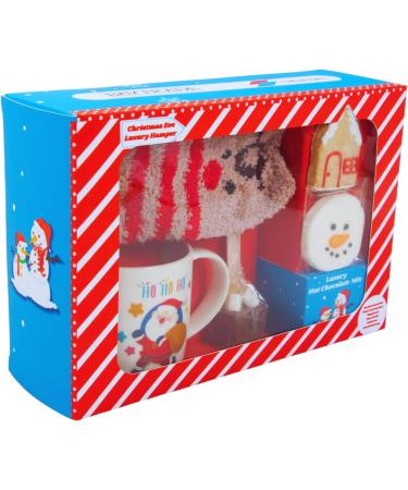 Christmas Eve box for Kids Adults - Luxury Hot Chocolate Hamper -Red and White Candy Canes Santa Mug Gingerbread Man Instant Hot Chocolate Powder Warm Socks Toppers Stirrer - Xmas Gifts Boy Girl - Buy Online on GoSupps.com