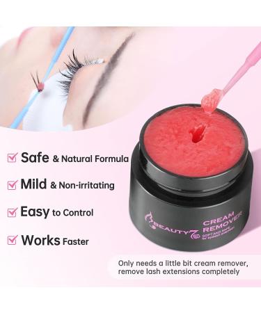 Beauty7 Eyelash Extension Remover Cream - Fast Dissolving & Low Irritation - 5g Pink Color - Buy Online on GoSupps.com