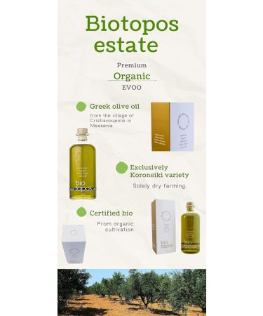 Biotopos Early Harvest Organic Premium Extra Virgin Olive Oil- Polyphenols- Koroneiki-Single Estate Greece 500ml - Buy Online on GoSupps.com