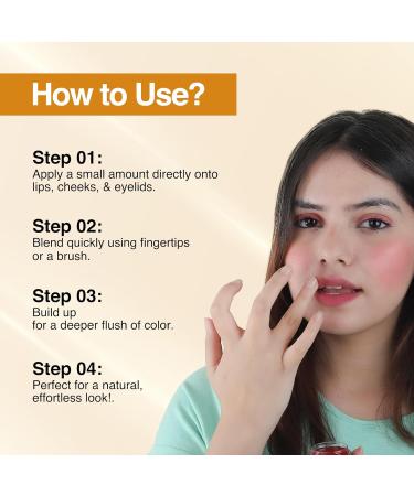 Nourish Mantra 3 In 1 Lip Cheek & Eye Tint | With Light-weight & Highly Pigmented Formula | Suits All Skin Types | For Women | 4gm - Buy Online on GoSupps.com