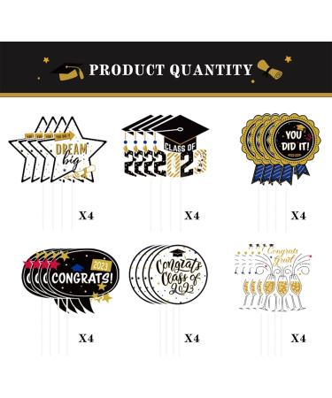24 Pcs Graduation Season Themed Cupcake Toppers Cake Topper Graduation Party Cake Decorations Party Decorations For Graduation Season Themed Congrats Graduation Party Supplies - Buy Online on GoSupps.com