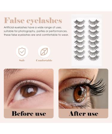 POPETPOP 8 Pairs Chemical Fiber False Eyelashes Lashes Natural Look Fluffy False Lashes Women Fake Eyelashes Makeup Eyelashes Reusable Fake Eyelashes Cat Eye Lashes Cosmetics Miss Soft - Buy Online on GoSupps.com