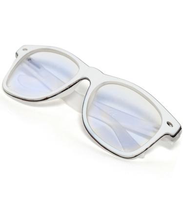 Mfaz Morefaz Ltd Women Men's reading glasses +1.5 +2.0 +2.5 +3.5 +4.0 Blue Light filter glasses glare protection scratch -resistant lens computer TV anti glare +2.5 anti glare white