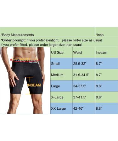 NELEUS Men's Compression Shorts 3-Pack - Size 3XL, Black - High Performance Athletic Wear - Buy Online on GoSupps.com