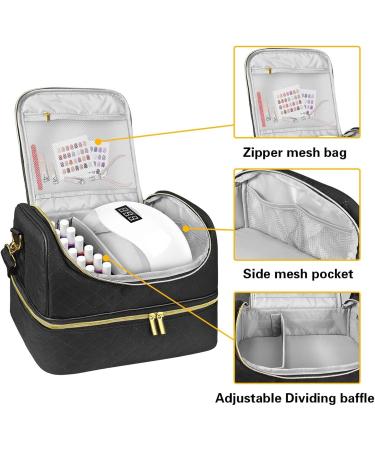  G n rique Gel polish organizer nail polish organizer bag nail kit bag the double-layer nail polish organizer bag contains 60 bottles and a UV nail lamp - Buy Online on GoSupps.com