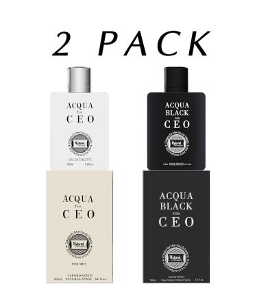 Hybrid & Company Men's 2 Pcs Classsic Scent Spray Eau De Eau De Perfume Toilette ACQUA BLACK Acqua for Ceo for men 3.4 Fl Oz (Pack of 2) - Buy Online on GoSupps.com