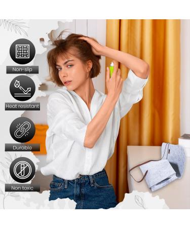 Glamza Hair Straightener Mat & Pouch - Made from Heat Resistant Safety Felt - Ideal for Home & Travel (Light Grey (Pouchy)) - Buy Online on GoSupps.com