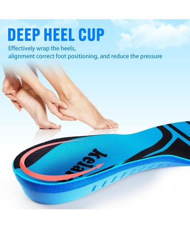Orthotic Plantar Fasciitis Insoles for Heel Pain Relief - Heel Cup Inserts for Men & Women - Ideal for Standing All Day - Blue S (Men 6-7.5/Women 8-9.5) - Buy Online on GoSupps.com