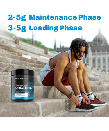 Vitasave Creatine Monohydrate Powder - Creatine Supplement For Performance & Muscle Gains - Pure & Ultra-Fine Powder for Enhanced Absorption - Fitness Essential for Athletes & Bodybuilders - Made in Canada (1000g) - Buy Online on GoSupps.com