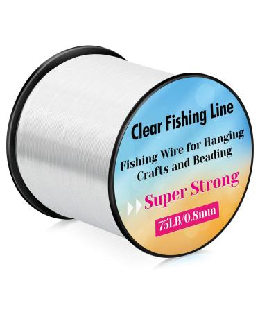 Strong Fishing Line Clear, Acejoz Thick Fishing Wire 0.8mm Invisible Hanging Wire Heavy Duty Monofilament Line 70 Lb Test for Hanging Decoration Balloon Garland Crafts