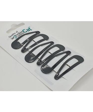 6 PCS Grey Metal Snap Hair Clips - 5CM Long | Hair Grip Pins - Buy Online on GoSupps.com
