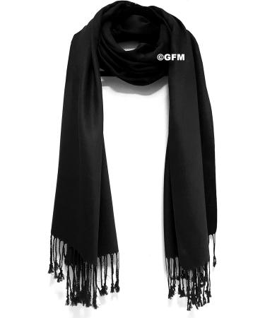 GFM Smooth Shiny Pashmina Style Scarf - L9 in Black - Buy Online on GoSupps.com