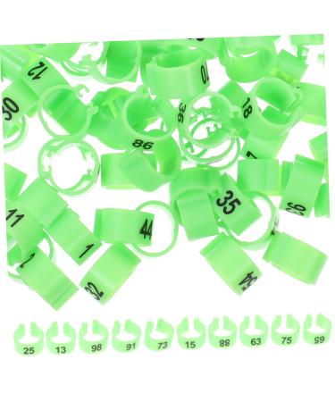 Beavorty 200 pcs Racing Digital Indoor Bands Identification Clip- Plastic Band Chick Pigeon Bird Leg 1X1X0.8CMx2pcs Greenx2pcs
