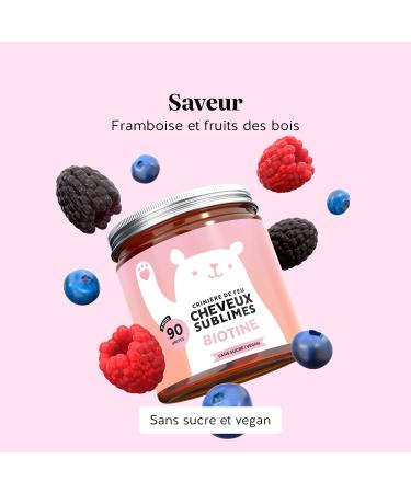 Crini re de Feu Cheveux Sublimes - Gummies Biotine Formule Renforc e 10 000 g de Biotine Zinc Vitamines B6 C E et Iode 90 pi ces (3 Mois) V gan Sans Sucre Bears with Benefits 90 gummies - 3 mois - Buy Online on GoSupps.com