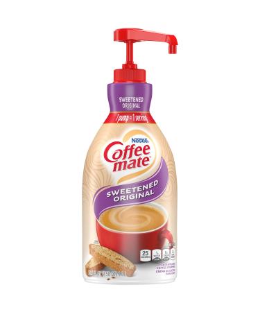 Nestle Coffee mate Coffee Creamer, Sweetened Original, Concentrated Liquid Pump Bottle, Non Dairy, No Refrigeration, 50.7 Ounces Sweetened Original 50.7 Fl Oz (Pack of 1)