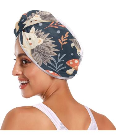 Hedgehog Mushroom Hair Towel 2 Pack | Super Absorbent Quick Dry Hair Turbans for Women & Girls | Perfect Hair Drying Solution - Buy Online on GoSupps.com