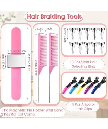 19-Piece Wooden Hair Braid Rack Set with Clips and Comb - Hair Braiding Tools Kit for Easy Styling - Buy Online on GoSupps.com