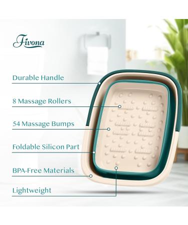 Fivona Foot Care Kit 2-in-1: Epsom Salt & Essential Oils Soak for Tired Feet Cracked Heels & Calluses - Collapsible Basin for Home Spa - Buy Online on GoSupps.com