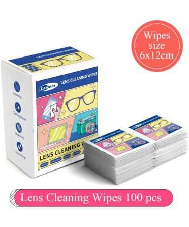 100 Individually Wrapped Lens Wipes for Eyeglasses Pre-Moistened Cleaner for All Optical Surfaces - Buy Online on GoSupps.com