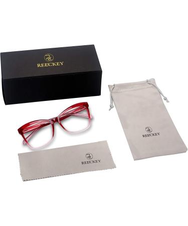 REECKEY Oversized Red Blue Light Blocking Glasses for Women - Square Eye Gaming & Computer Glasses with Anti-Blue Light Filter - Buy Online on GoSupps.com