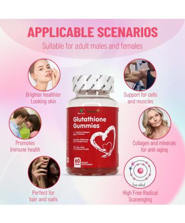 Wins Town Glutathione Gummies 1000mg, Rich in Marine Collagen & Vitamins, Skin Whitening & Brightening, 60 Count - Buy Online on GoSupps.com