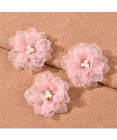 3-Piece Pearl Hairpin Set | Fabric Barrettes for Girls | Pink Hair Accessories - Shop Internationally - Buy Online on GoSupps.com