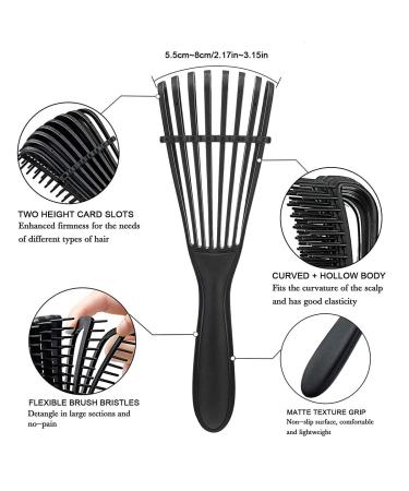 Detangling Nylon Bristle Hair Brush & Mist Spray Set for Women | Styling Tools for Curly & Straight Hair | MRTREUP 9-row Brush | Black - Buy Online on GoSupps.com