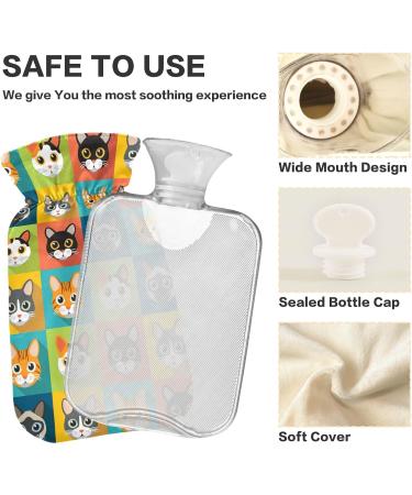 Buy Cute Colorful Cat Heat Bottle - 1L Hot Water Bottle for Pain Relief & Warmth | Perfect for Sports Injuries & Cozy Comfort - Buy Online on GoSupps.com