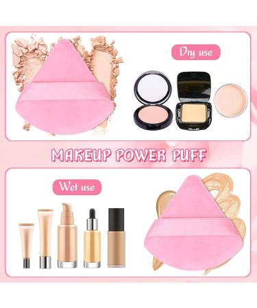 Prousky 6-Piece Dark Pink Triangle Makeup Powder Puffs - Soft Velour Puff for Pressed and Loose Powder, Ideal for Face Foundation and Mineral Makeup Application - Buy Online on GoSupps.com
