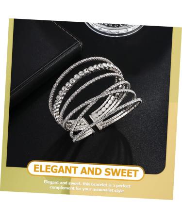 COLLBATH Irregular Bracelet Bracelets Bangle Bracelet Exquisite Wrist Chain Shiny Rhinestone Bracelet Rhinestone Bracelet for Women Miss Decorate Rhinestones Steel Wire - Buy Online on GoSupps.com
