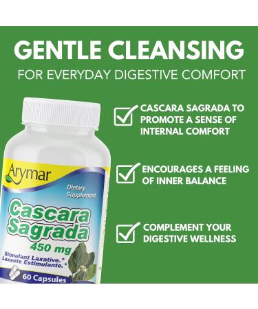 Arymar Cascara Sagrada 60 Capsules - Natural Herbal Supplement - Buy Online on GoSupps.com