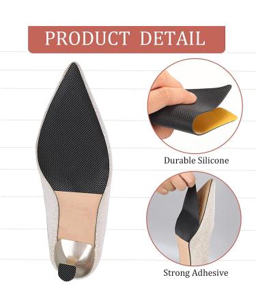 6 Pcs Self Adhesive Silicone Shoe Sole Protectors for High Heels - Non-Slip Covers with Crystal Clear Protectors for Women (Black & Clear) - Buy Online on GoSupps.com