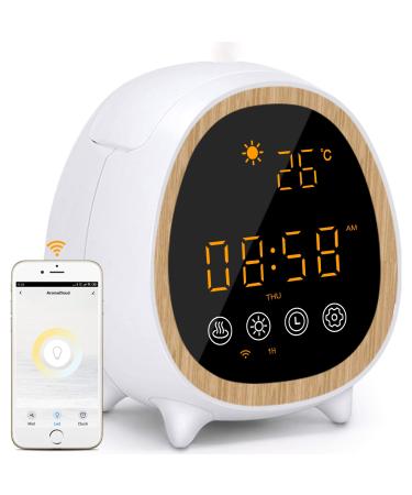 Levoair Smart WiFi Essential Oil Diffuser Works with Alexa & Google Home Phone App & Voice Control, 200ml Ultrasonic Aromatherapy Cool Mist Diffuser with Alarm Clock Temperature Schedules 200ML Smart Diffuser