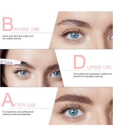 Lot De 2 Crayons Sourcils Imperm ables Micro-fourche 4 T tes Couleur Ch taigne Pour Maquillage Des Yeux Portable - Buy Online on GoSupps.com