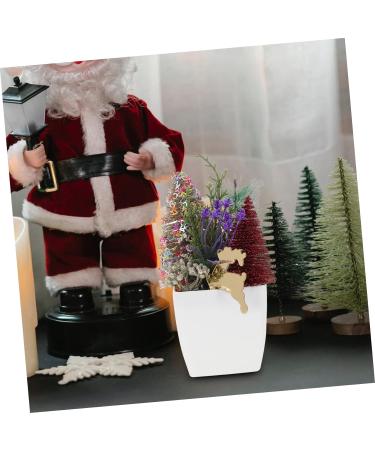 HOMSFOU 5pcs Christmas Simulation Potted Plant Tiny Christmas Tree Christmas Pine Tree Artificial Plant for Desk Decor Fake Plant Christmas Plant Decoration Small Plant Plastic Office Mini Goldenx5pcs 21X11cmx5pcs - Buy Online on GoSupps.com