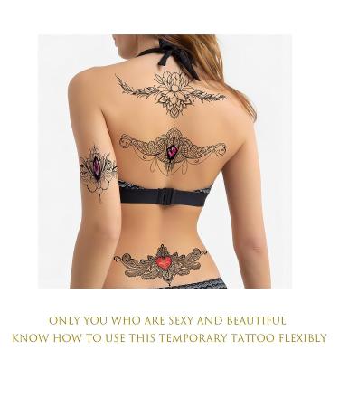 Roarhowl Lace Tattoos Set 2 - Large Sexy Temporary Tattoos for Women - Body Art Fake Tattoos for Belly, Back, Waist, and Thigh - Buy Online on GoSupps.com