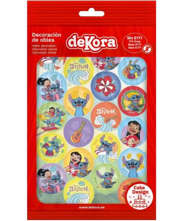 dekora Stitch Mini Wafer Discs Edible Decorations for Cupcakes Cookies and Muffins Perfect Party Supplies 3 4 CM - Buy Online on GoSupps.com