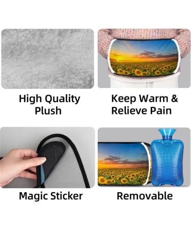 Sunflower Design Heat Bottle - Soft Waist Cover Hot Water Bag for Back Neck Legs & Shoulders | International Shipping Available - Buy Online on GoSupps.com