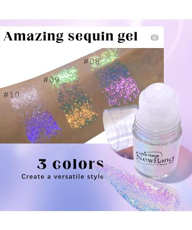 NewBang Roll-on Holographic Body Glitter Gel - Chameleon Color Changing Glitter for Face, Hair & Body - Chunky Mermaid Sequins - Sparkling Pink - Perfect for Festivals & Parties - Buy Online on GoSupps.com