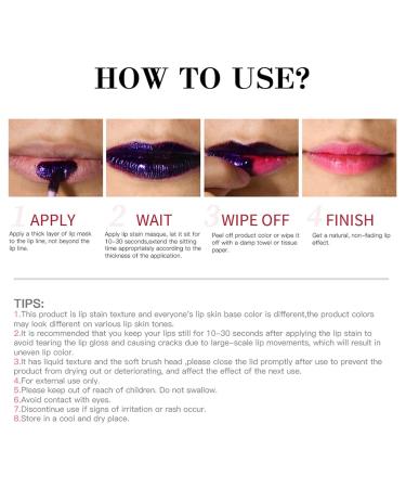 Long-Lasting Waterproof Peel Off Lip Stain | 3 Colors Matte Liquid Lipstick & Nude Lip Gloss | Non-Stick Cup Lip Makeup - Buy Online on GoSupps.com