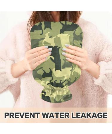 Shop Naanle Camouflage Cats Hot Water Bottle | 1L Transparent Heat Therapy for Pain Relief - Ideal for Bed & Foot Comfort - Buy Online on GoSupps.com