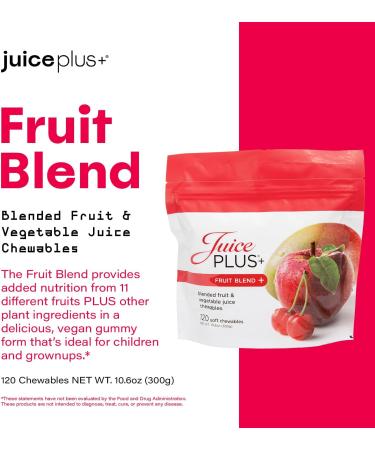 Juice Plus+ Fruit Blend Soft Chews (Chewables) - Boost Your Nutrition with 11 Fruits & Plant Ingredients - Vegan Gummy for Kids & Adults - Vitamins, Whole Food Nutrition - 120 Chewables - Buy Online on GoSupps.com
