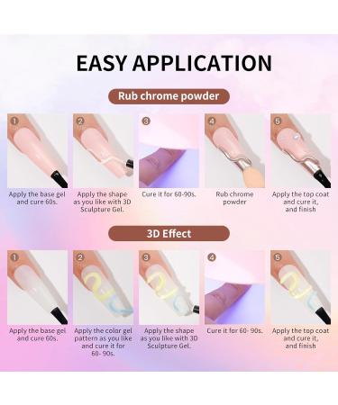  MAGIC ARMOR MAGIC ARMOR 3D Nail Art Gel 15g and Chrome Nail Powder Modeling Gel Nail Glue Builder Gel Clear Multifunctional 3D Rhinestone Glue for Nail Sculpting and Design - Buy Online on GoSupps.com