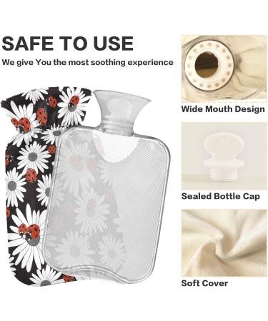 Hot Water Bottle 2L with Lid - Chamomile Flower Hot Water Bag for Pain Relief & Winter Warmth - Buy Online on GoSupps.com