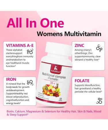 One Daily Multivitamin for Women - Complete Multimineral & Multivitamin with Vitamin A, C, D, E and B-Complex, Zinc & More Vitamins for Immunity, Energy, Hair, Skin & Nails - 60 Tablets 1 Bottle - Buy Online on GoSupps.com