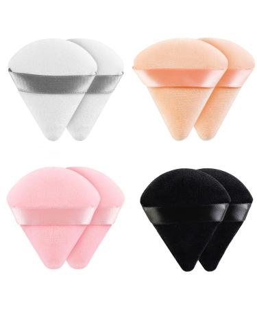 8 Pieces Triangle Powder Puff Face Soft Triangle Makeup Puff Velour Cosmetic Foundation Blender Sponge Beauty Makeup Tools Colorful
