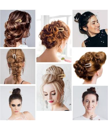 Lusofie 6Pcs Metal U Shaped Hair Pins - Retro French Hair Sticks for Women - Updo Chignon Hairstyle Accessories in Gold Silver - Buy Online on GoSupps.com