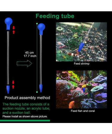 11.8 Inch Shrimp Feeding Tube Set | Aquarium Feeder Kit with Suction Cup Dish, Cleaning Brush, and Fish Net - Buy Online on GoSupps.com