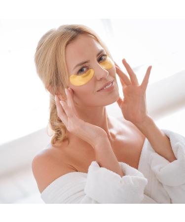 24K Gold Under Eye Mask Patches - 20 Pairs Hydrating Anti-Aging Gel Pads for Dark Circles & Puffy Eyes Treatment - Buy Online on GoSupps.com
